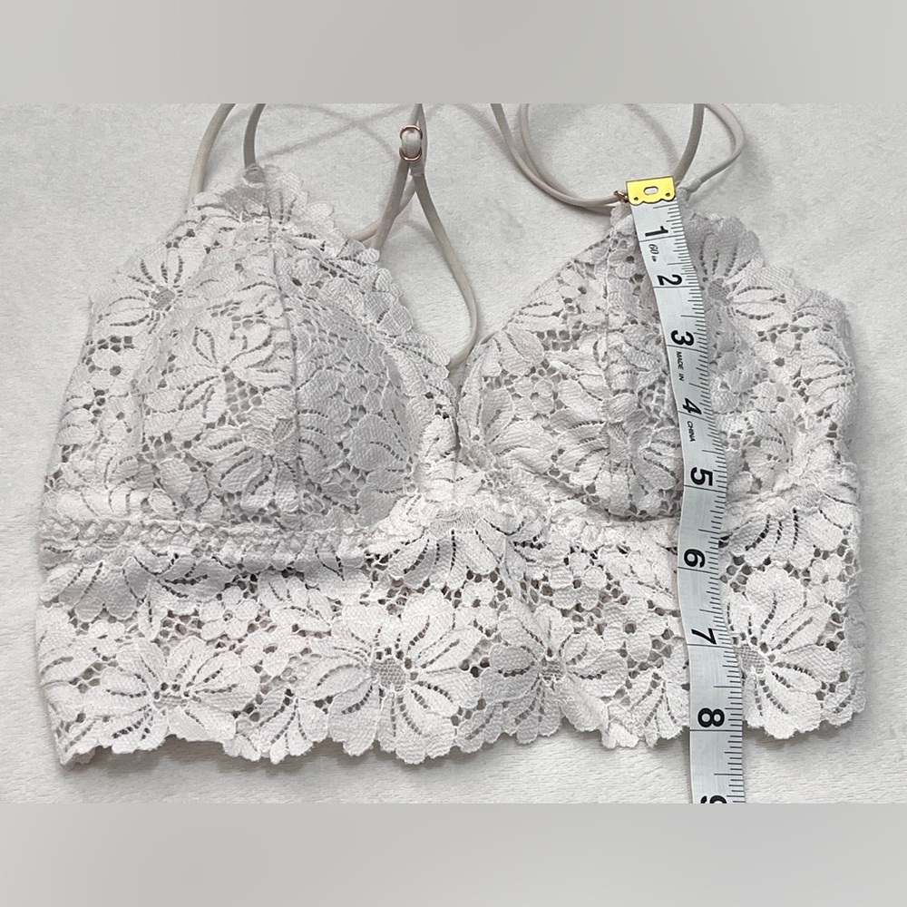 PINK by Victoria’s Secret Women’s White Floral Lace Strappy Wireless Bralette - Picture 6 of 16